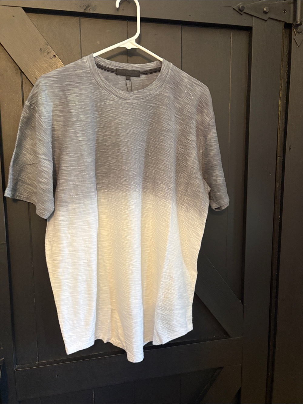 Men's Gradient Short Sleeve Crew Neck T-Shirt - Gray & White